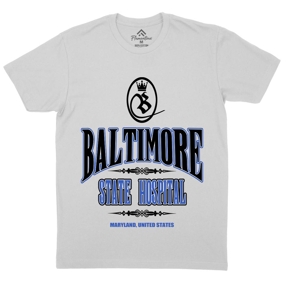 Baltimore Hospital Mens Crew Neck T-Shirt Horror D388