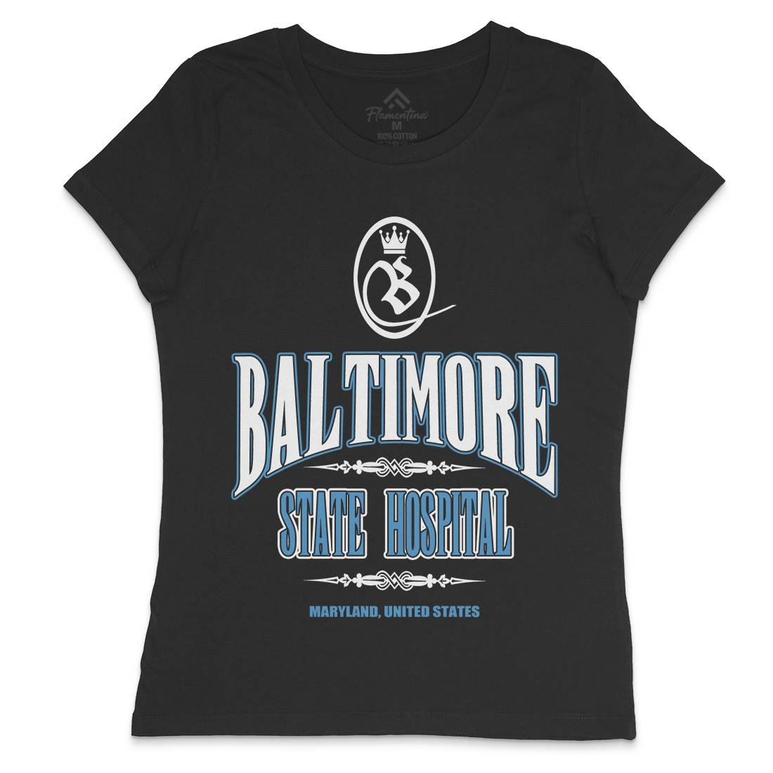 Baltimore Hospital Womens Crew Neck T-Shirt Horror D388