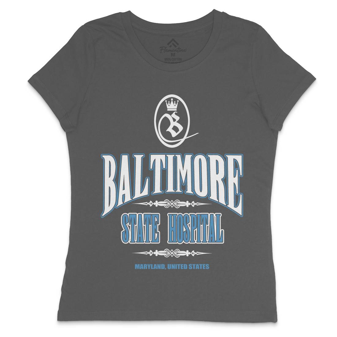 Baltimore Hospital Womens Crew Neck T-Shirt Horror D388