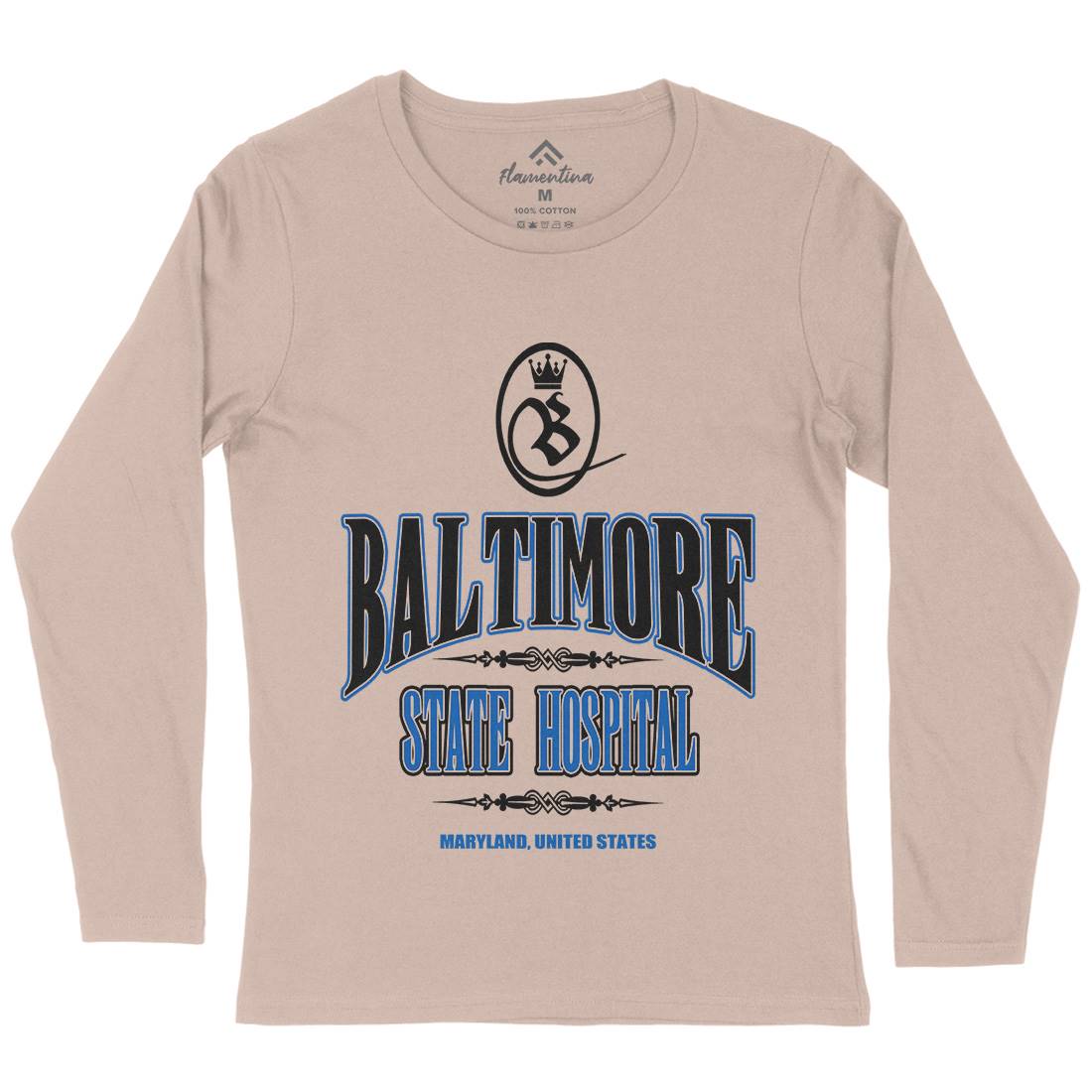 Baltimore Hospital Womens Long Sleeve T-Shirt Horror D388