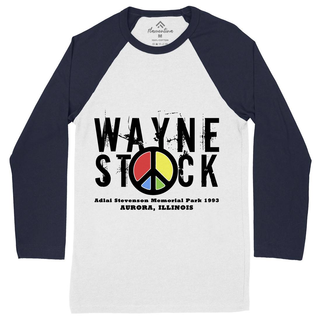 Waynestock Mens Long Sleeve Baseball T-Shirt Music D389
