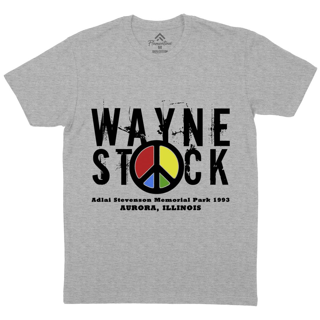 Waynestock Mens Crew Neck T-Shirt Music D389