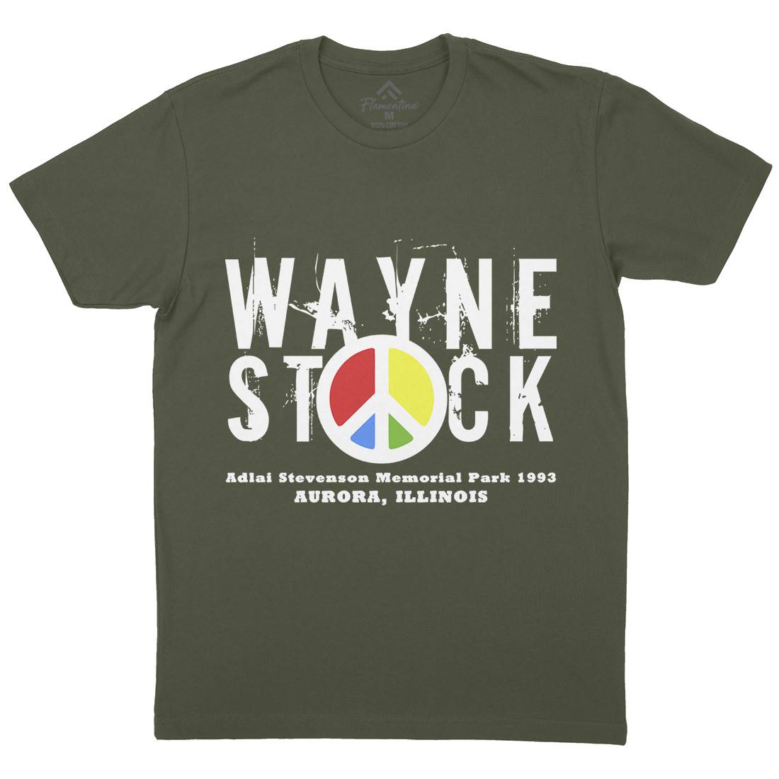 Waynestock Mens Crew Neck T-Shirt Music D389