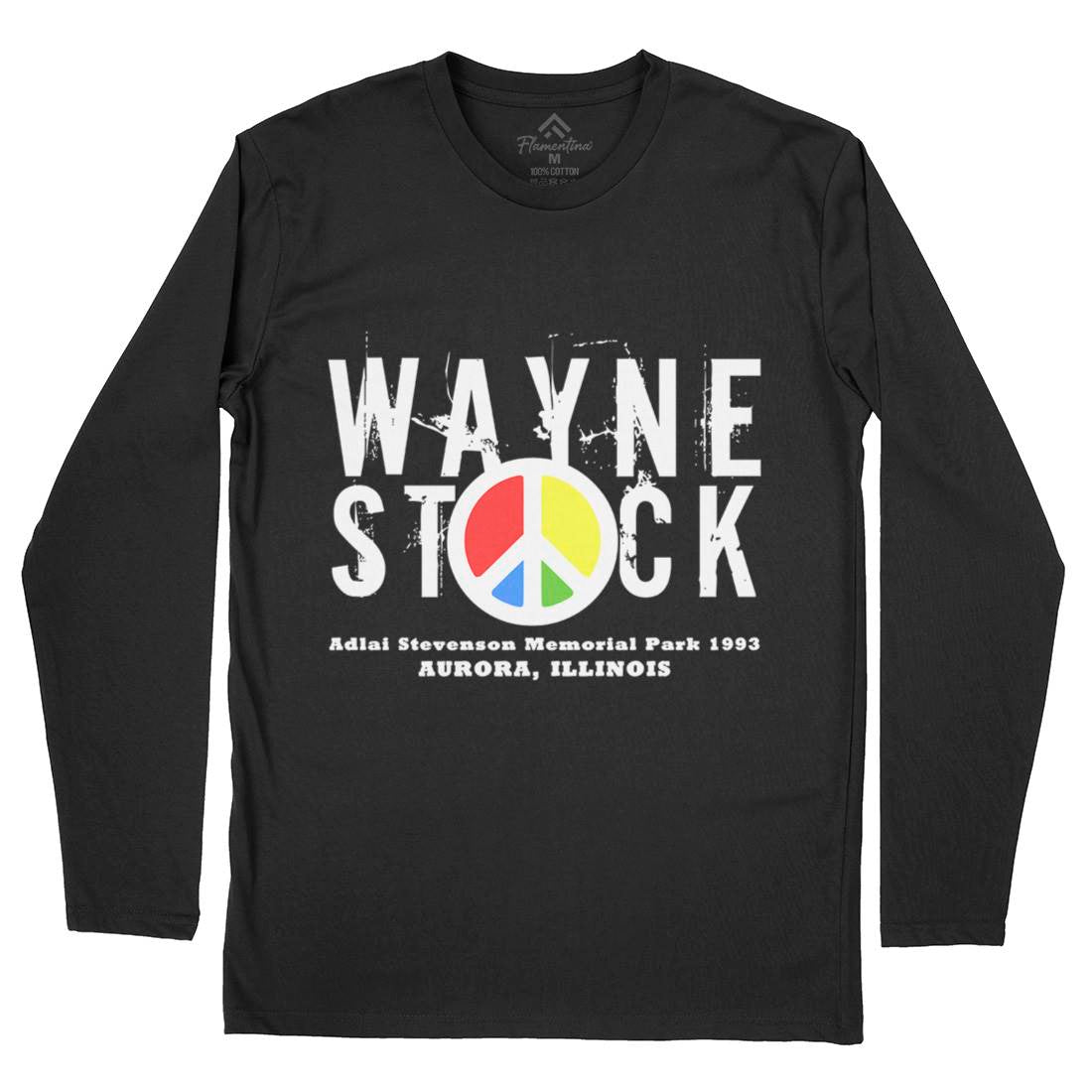 Waynestock Mens Long Sleeve T-Shirt Music D389