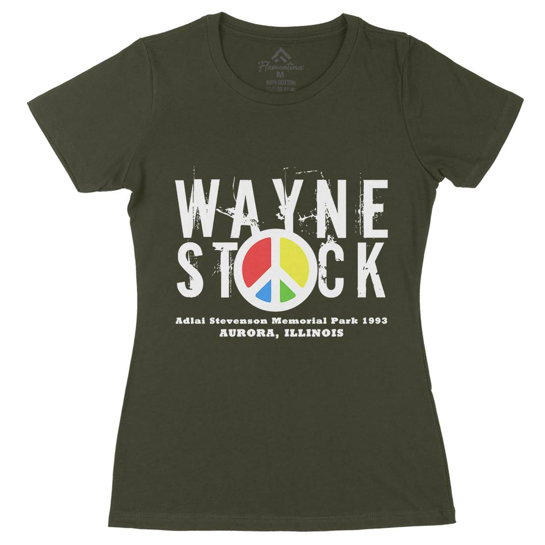 Waynestock Womens Organic Crew Neck T-Shirt Music D389