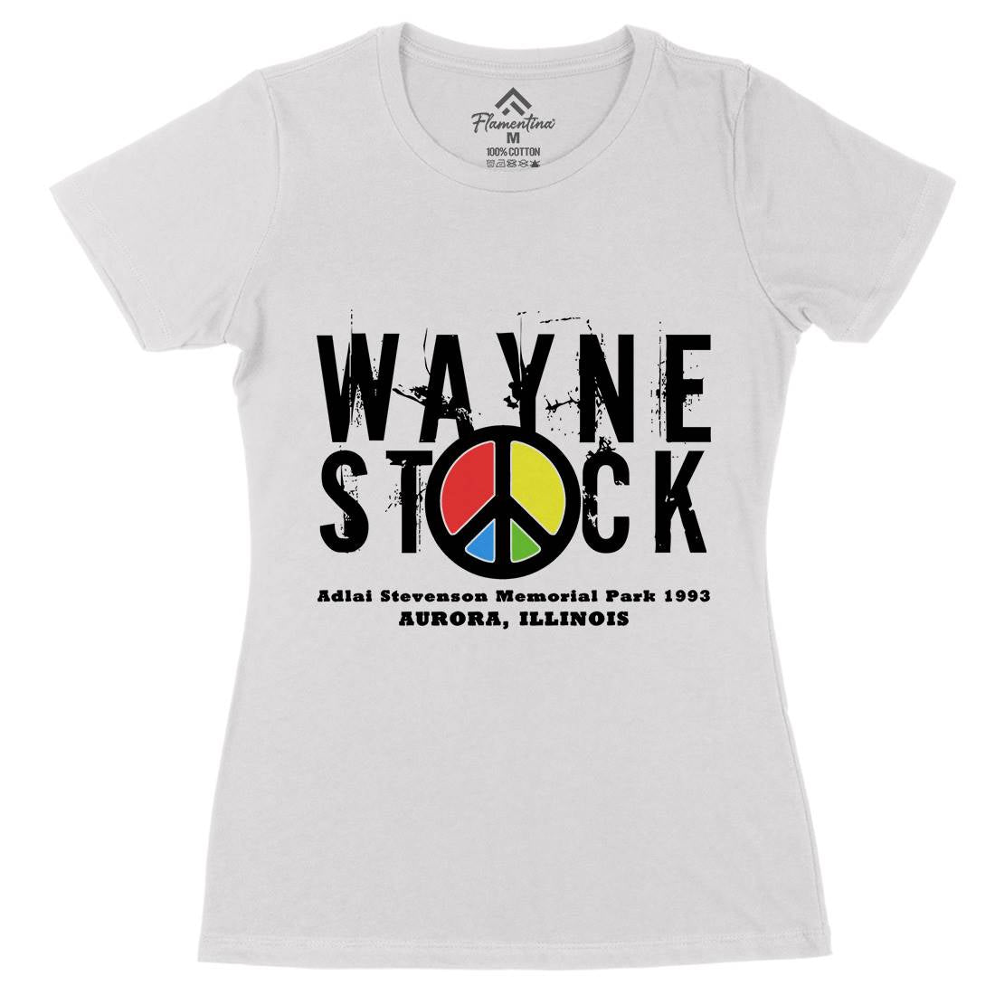 Waynestock Womens Organic Crew Neck T-Shirt Music D389
