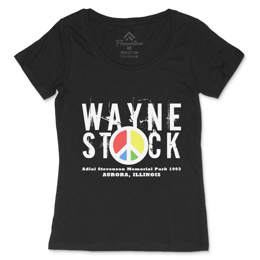 Waynestock Womens Scoop Neck T-Shirt Music D389
