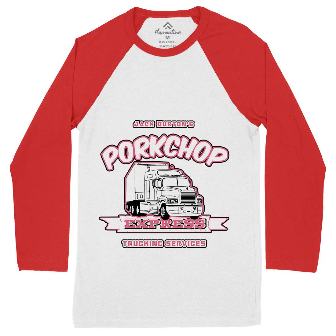 Pork Chop Express Mens Long Sleeve Baseball T-Shirt Asian D390