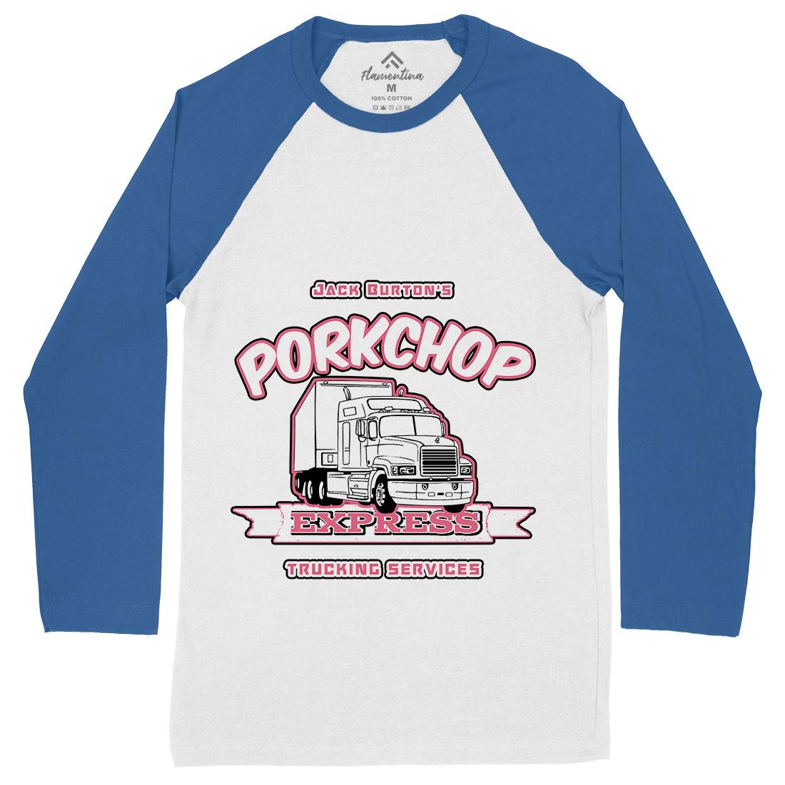 Pork Chop Express Mens Long Sleeve Baseball T-Shirt Asian D390