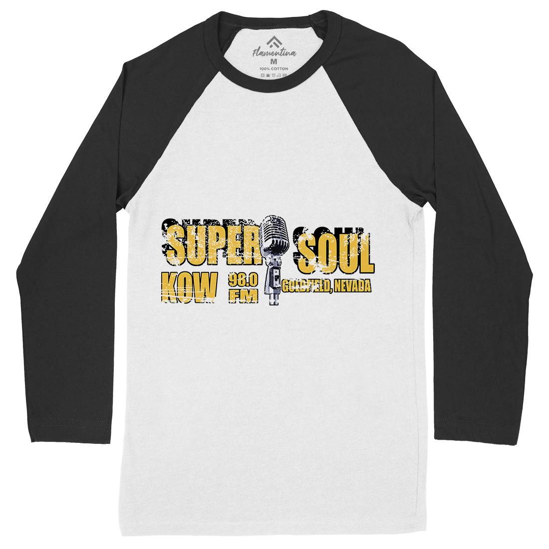 Super Soul Mens Long Sleeve Baseball T-Shirt Music D392