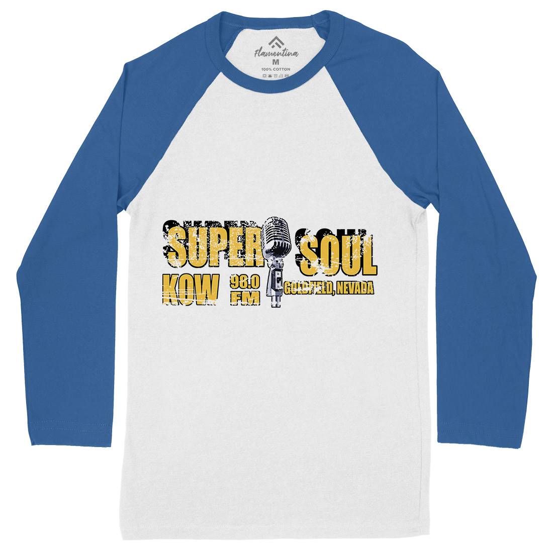 Super Soul Mens Long Sleeve Baseball T-Shirt Music D392