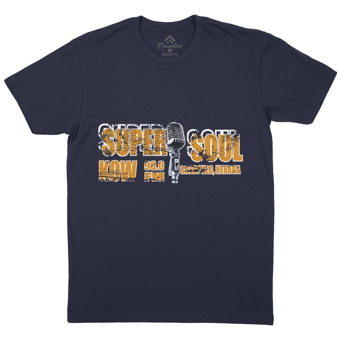 Super Soul Mens Organic Crew Neck T-Shirt Music D392
