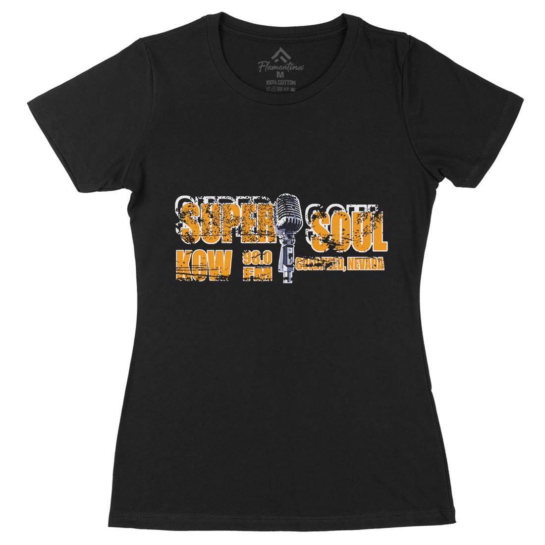 Super Soul Womens Organic Crew Neck T-Shirt Music D392