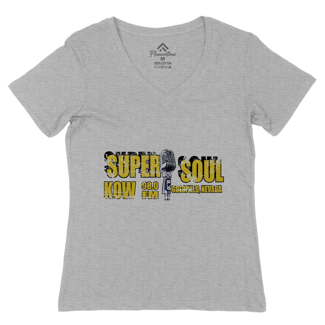Super Soul Womens Organic V-Neck T-Shirt Music D392