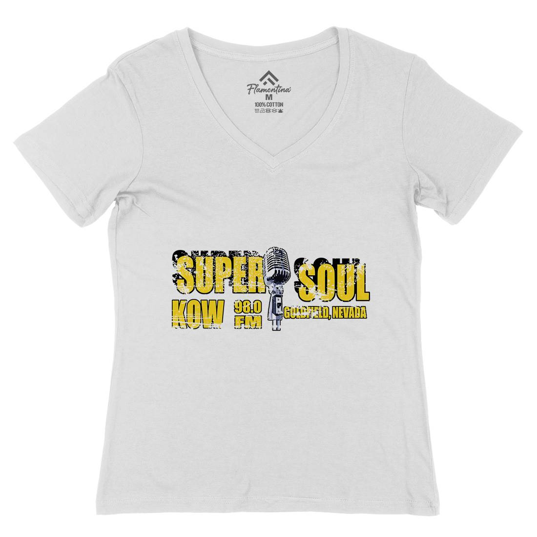 Super Soul Womens Organic V-Neck T-Shirt Music D392