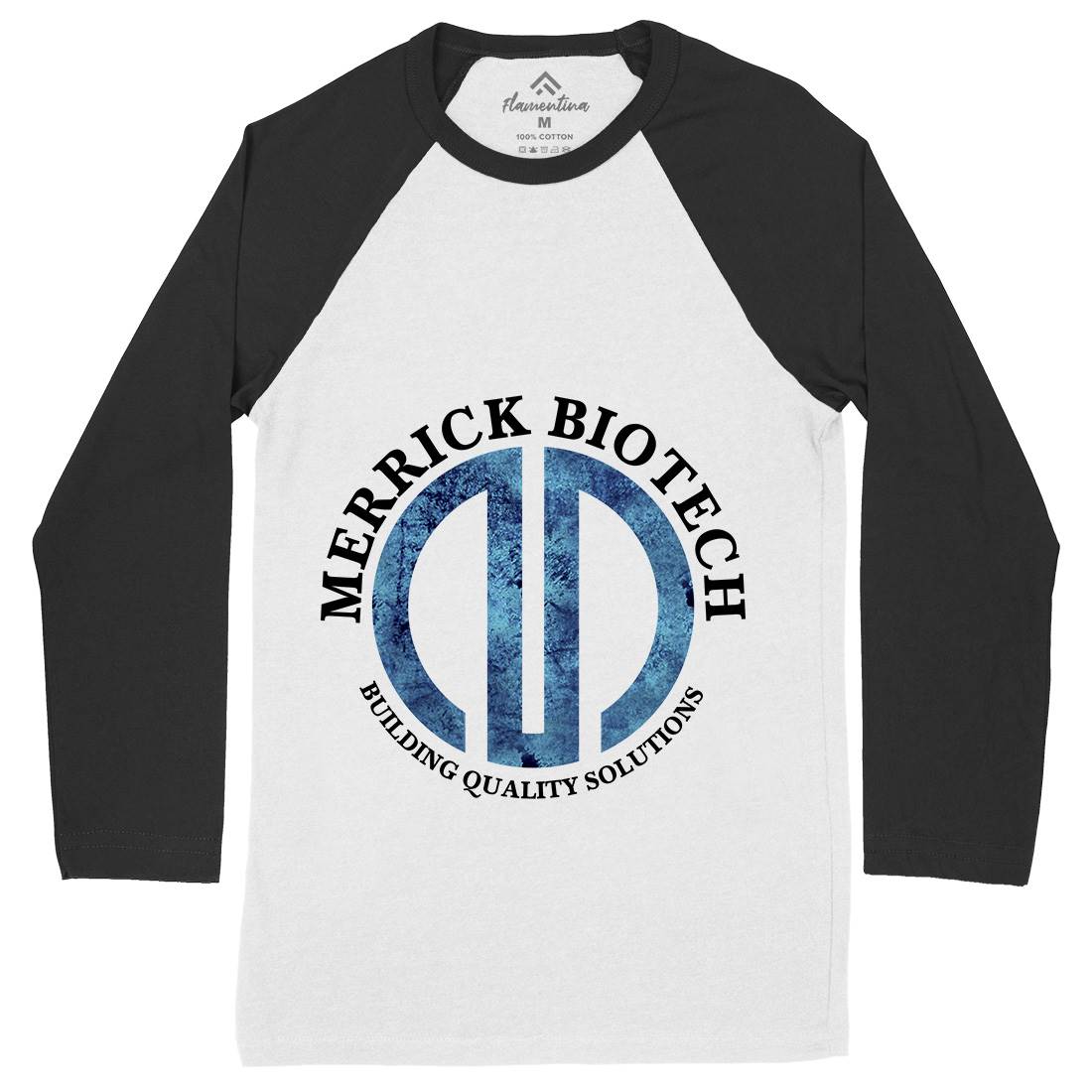 Merrick Biotech Mens Long Sleeve Baseball T-Shirt Space D393