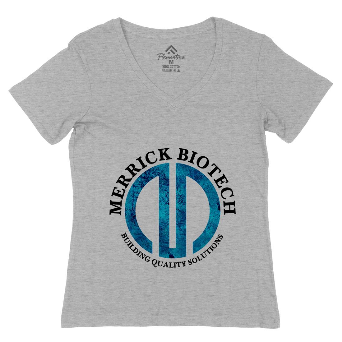 Merrick Biotech Womens Organic V-Neck T-Shirt Space D393