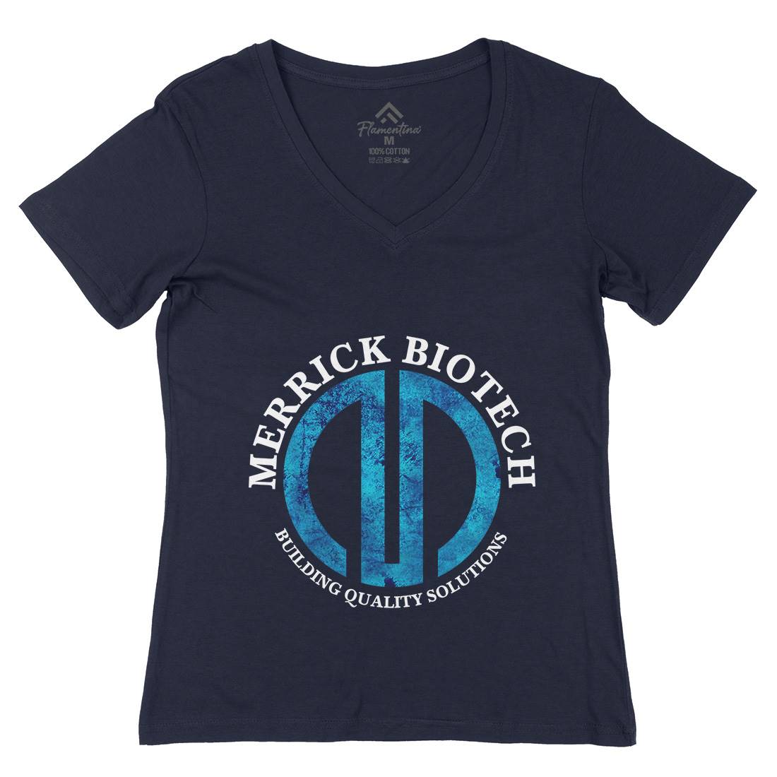 Merrick Biotech Womens Organic V-Neck T-Shirt Space D393