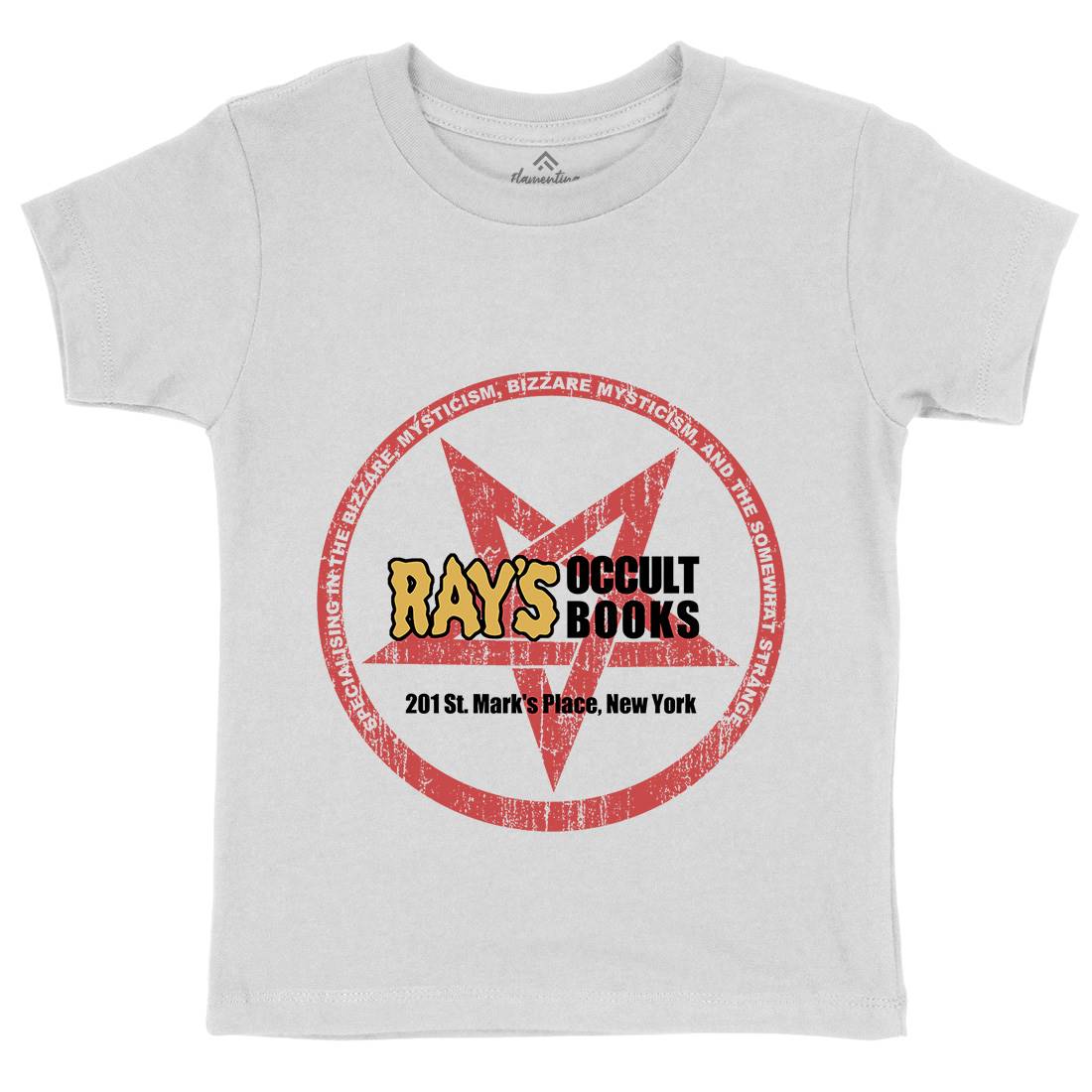 Rays Occult Books Kids Crew Neck T-Shirt Horror D395