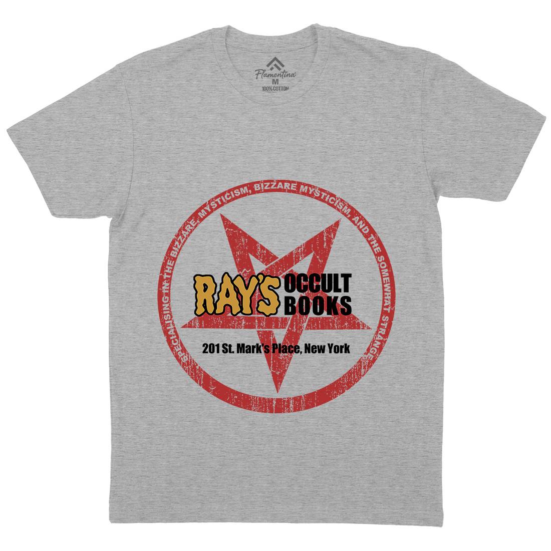 Rays Occult Books Mens Crew Neck T-Shirt Horror D395
