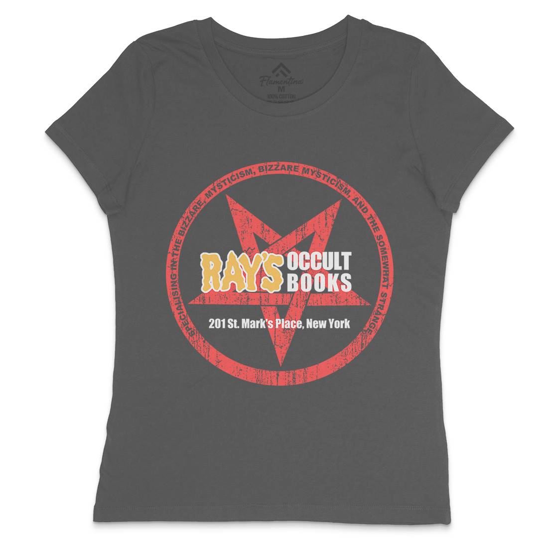 Rays Occult Books Womens Crew Neck T-Shirt Horror D395