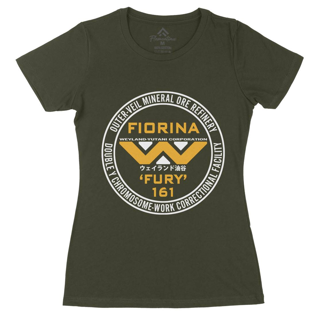 Fiorina Fury Womens Organic Crew Neck T-Shirt Space D397
