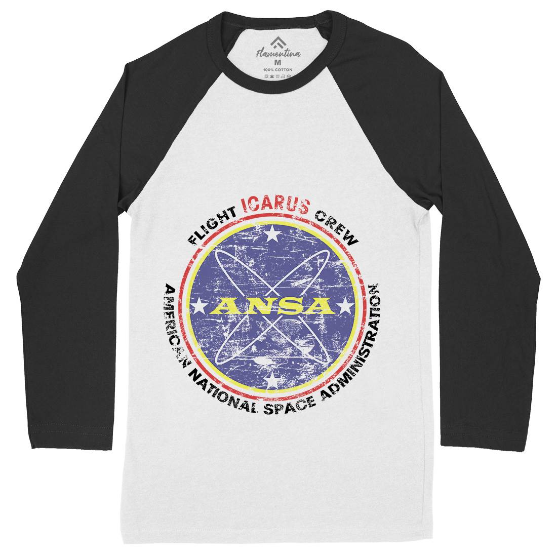 Ansa Mens Long Sleeve Baseball T-Shirt Space D400