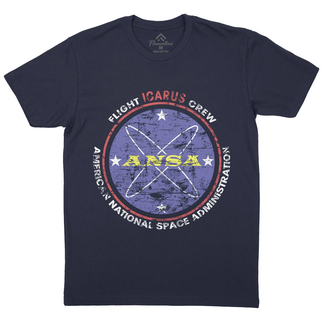 Ansa Mens Crew Neck T-Shirt Space D400