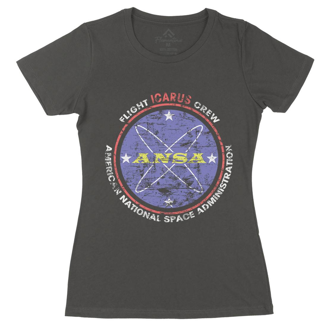 Ansa Womens Organic Crew Neck T-Shirt Space D400
