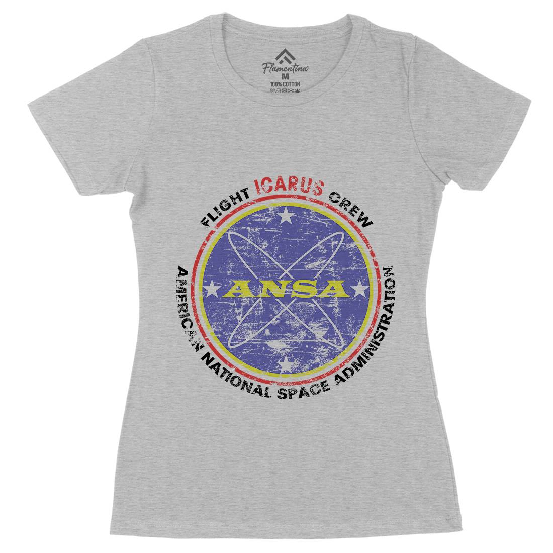 Ansa Womens Organic Crew Neck T-Shirt Space D400