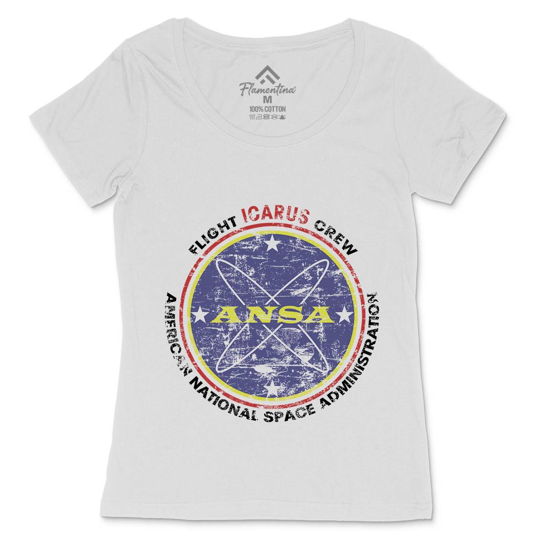 Ansa Womens Scoop Neck T-Shirt Space D400