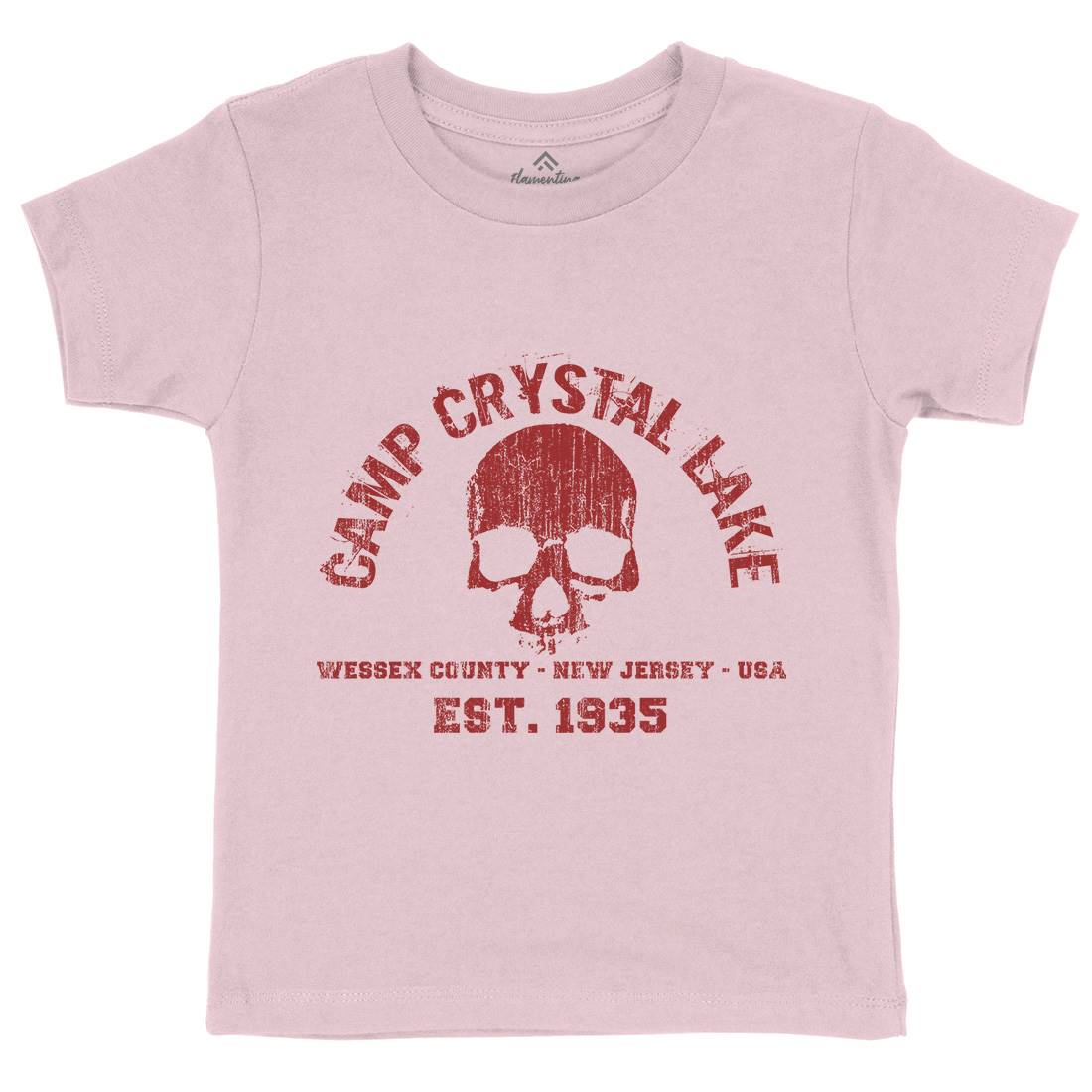 Camp Crystal Lake Kids Organic Crew Neck T-Shirt Horror D401