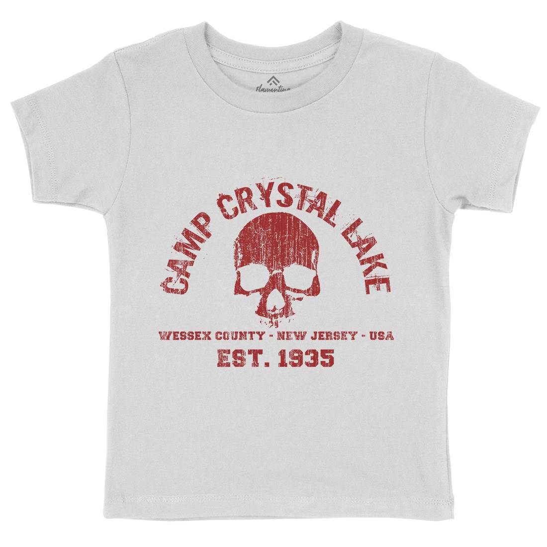 Camp Crystal Lake Kids Organic Crew Neck T-Shirt Horror D401