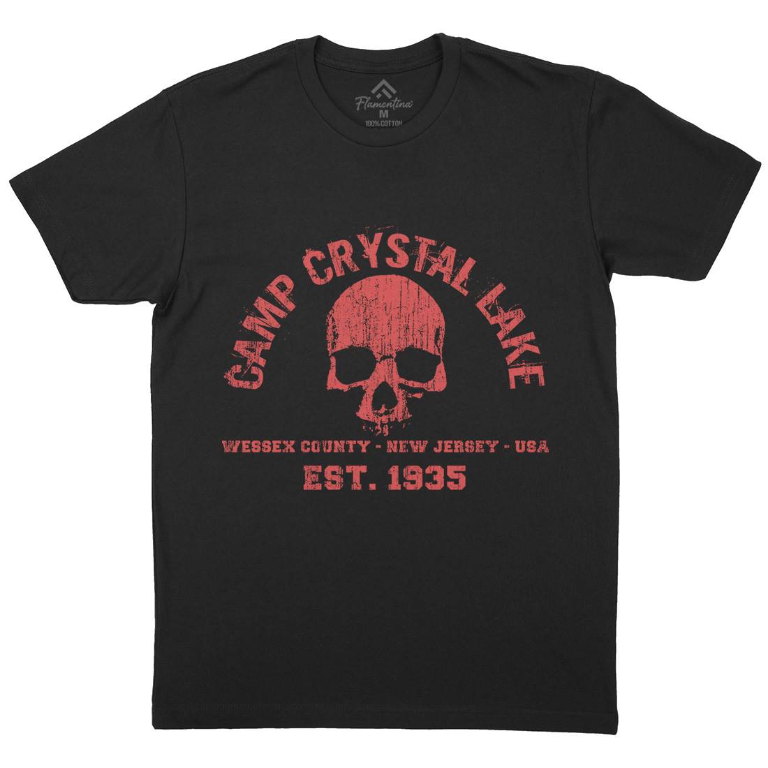 Camp Crystal Lake Mens Crew Neck T-Shirt Horror D401