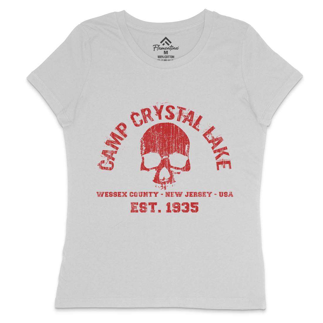Camp Crystal Lake Womens Crew Neck T-Shirt Horror D401