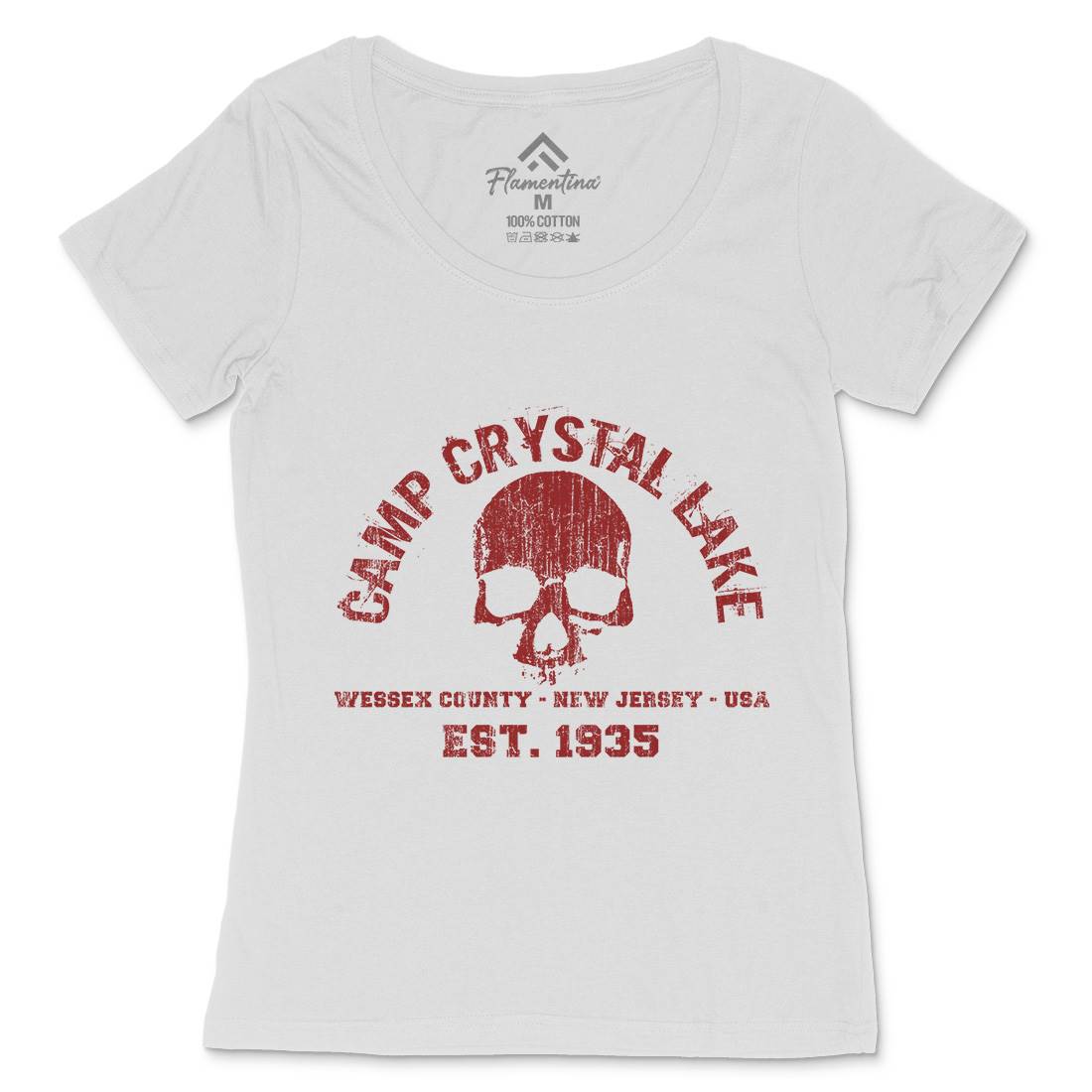 Camp Crystal Lake Womens Scoop Neck T-Shirt Horror D401