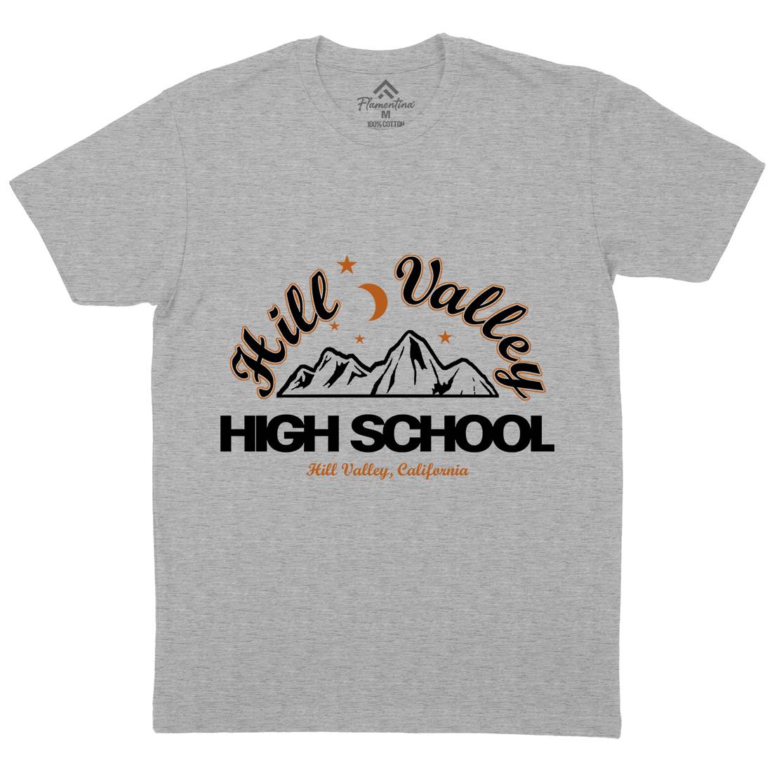 Hill Valley Mens Organic Crew Neck T-Shirt Space D402