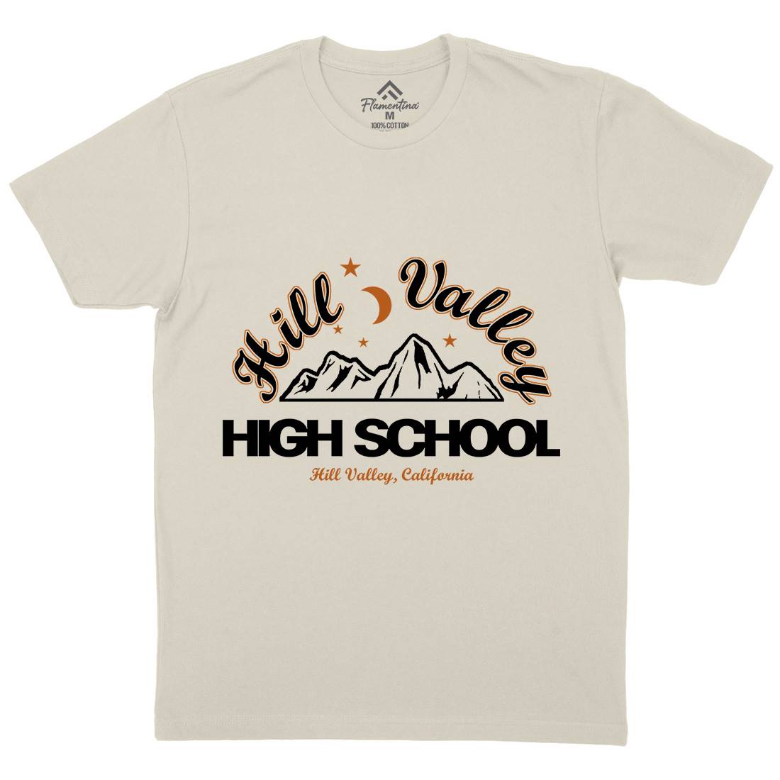 Hill Valley Mens Organic Crew Neck T-Shirt Space D402