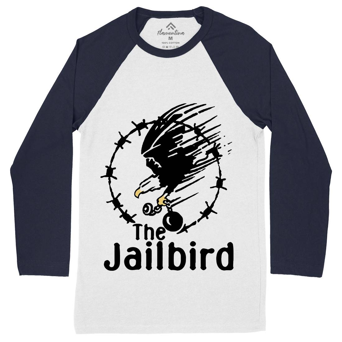 The Jailbird Mens Long Sleeve Baseball T-Shirt Army D403