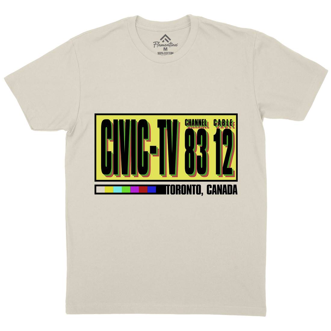 Civic-Tv Mens Organic Crew Neck T-Shirt Media D406