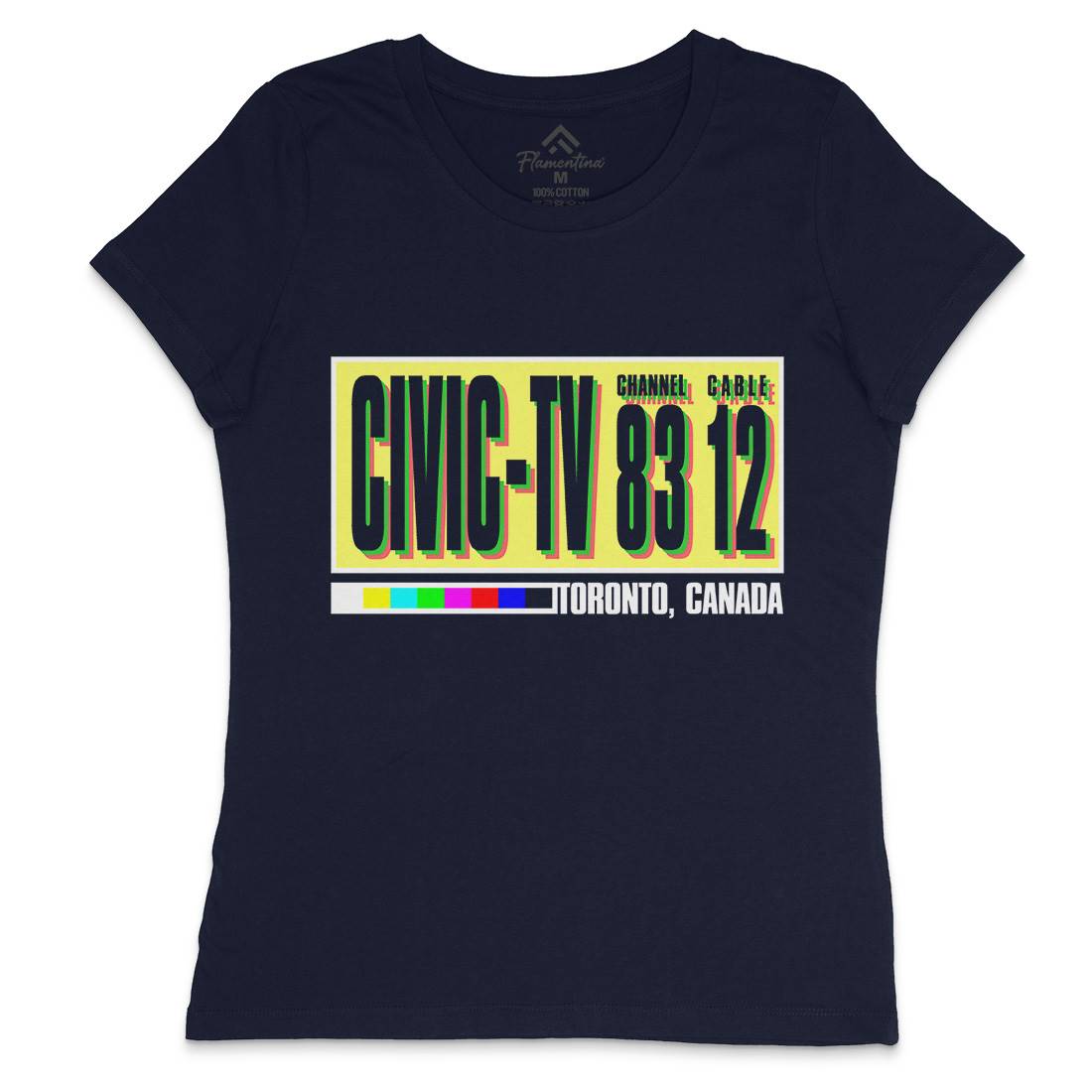 Civic-Tv Womens Crew Neck T-Shirt Media D406