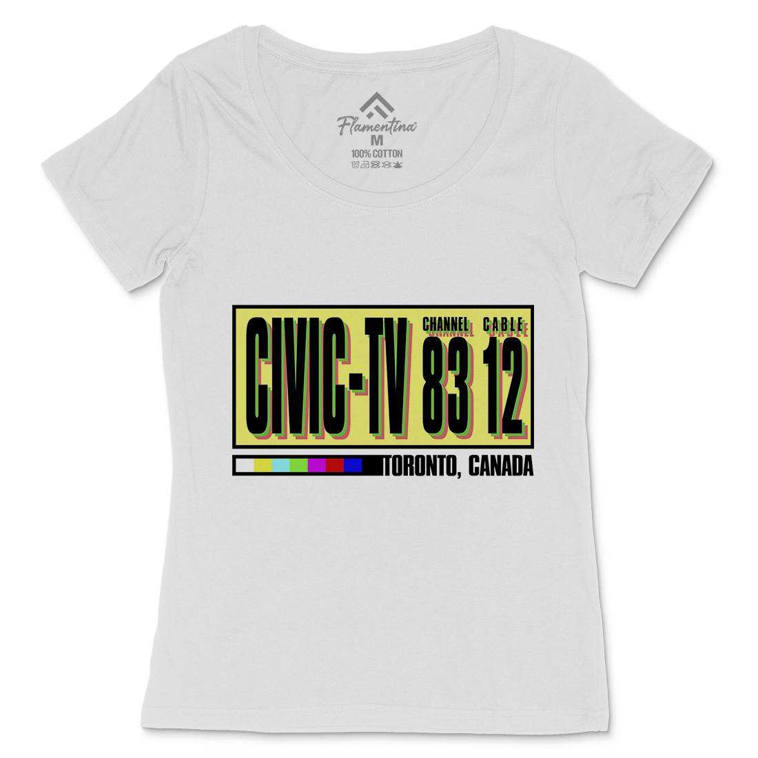 Civic-Tv Womens Scoop Neck T-Shirt Media D406