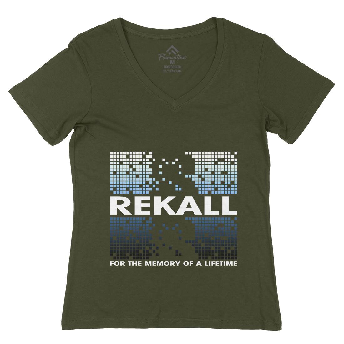 Rekall Memory Womens Organic V-Neck T-Shirt Space D407