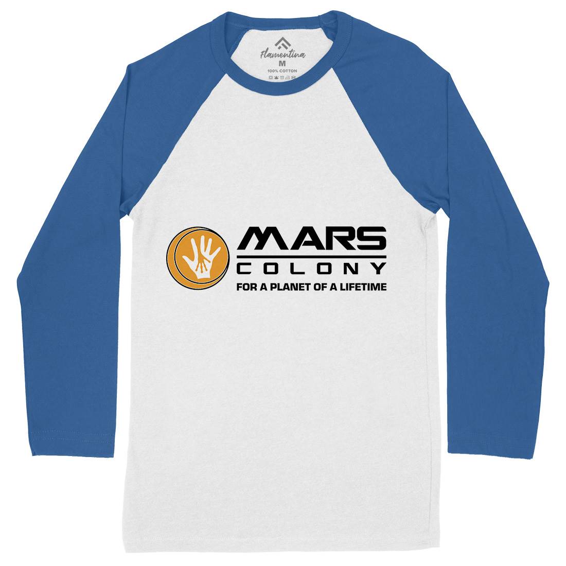 Mars Mens Long Sleeve Baseball T-Shirt Space D408