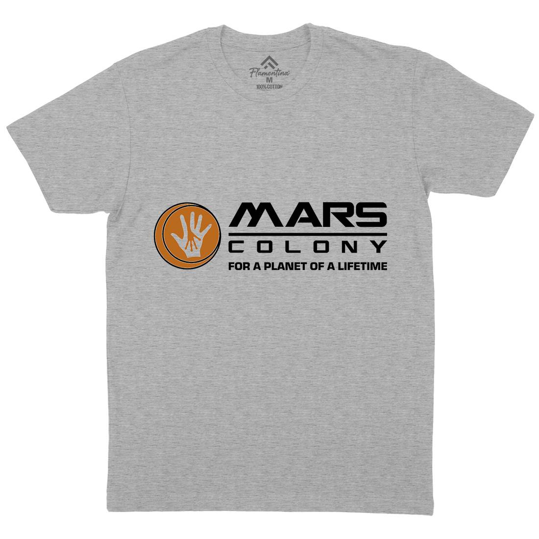 Mars Mens Organic Crew Neck T-Shirt Space D408