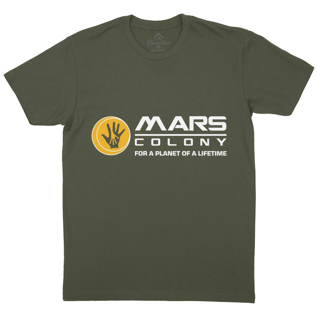 Mars Mens Organic Crew Neck T-Shirt Space D408