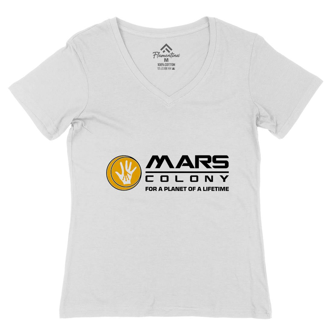 Mars Womens Organic V-Neck T-Shirt Space D408
