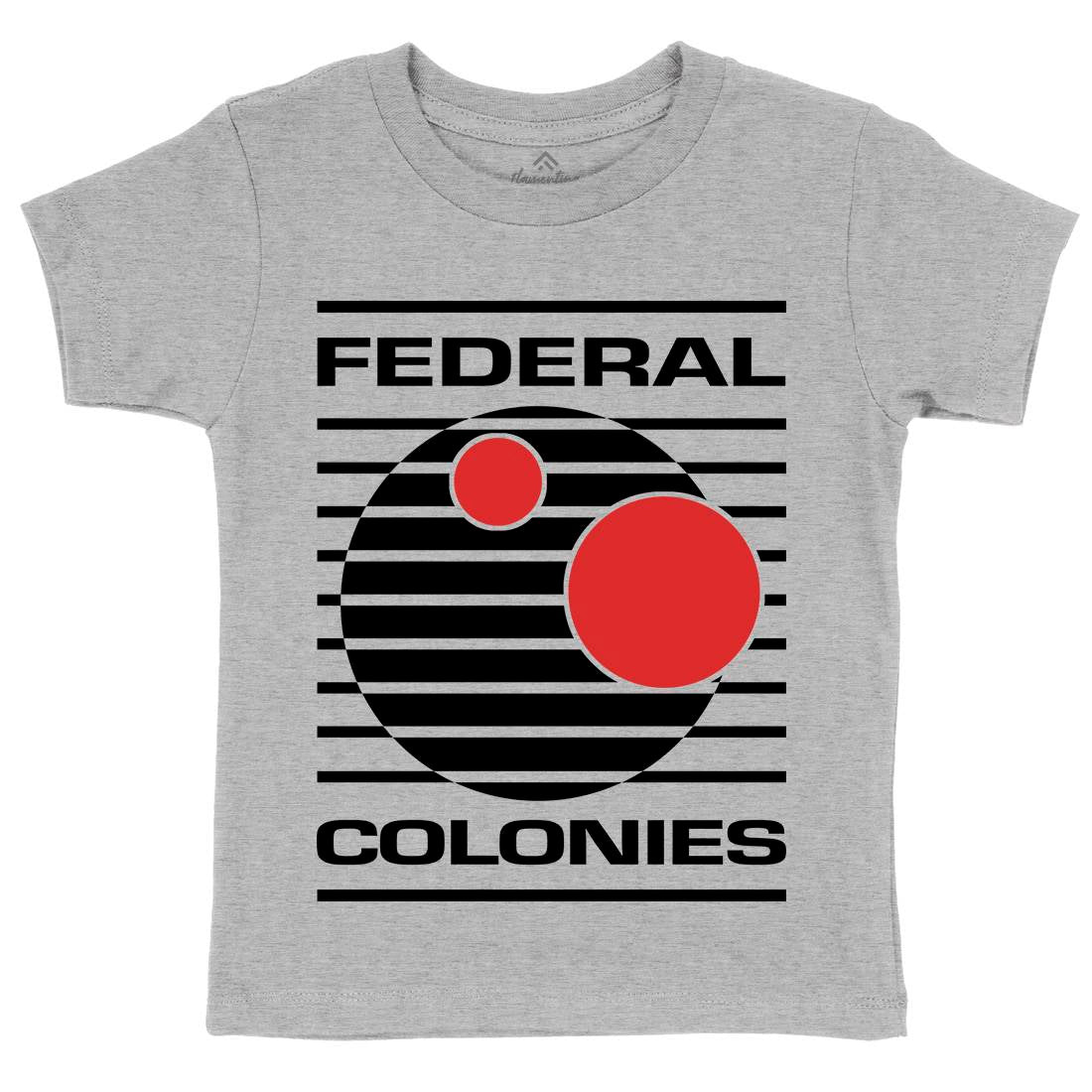 Federal Colonies Kids Organic Crew Neck T-Shirt Space D409