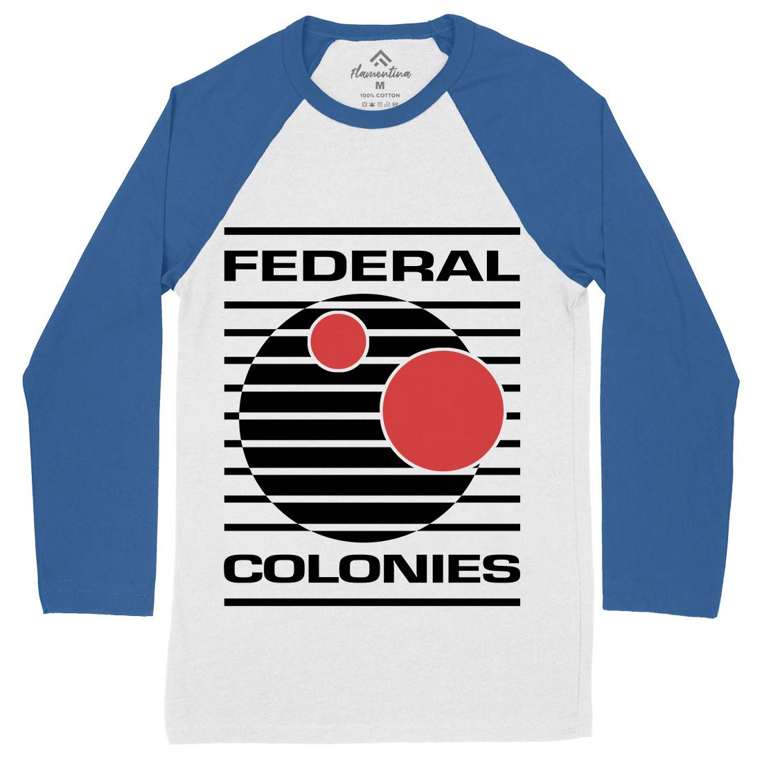 Federal Colonies Mens Long Sleeve Baseball T-Shirt Space D409