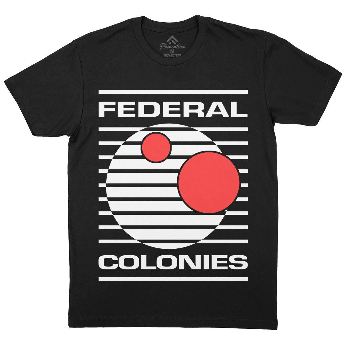Federal Colonies Mens Organic Crew Neck T-Shirt Space D409